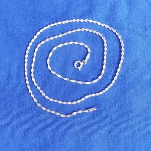 Sterling Silver 925 Twisted Herringbone Chain 18" Brand New